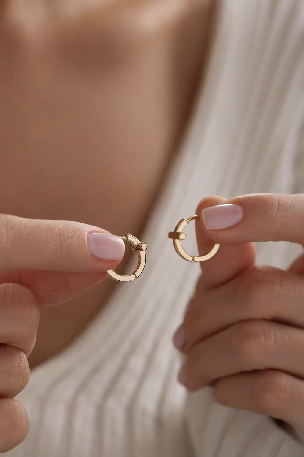 Gold Cross Hoop Earrings | Christian Jewelry for Women | Minimalist Faith Earrings | Religious Gift | Everyday Catholic Jewelry