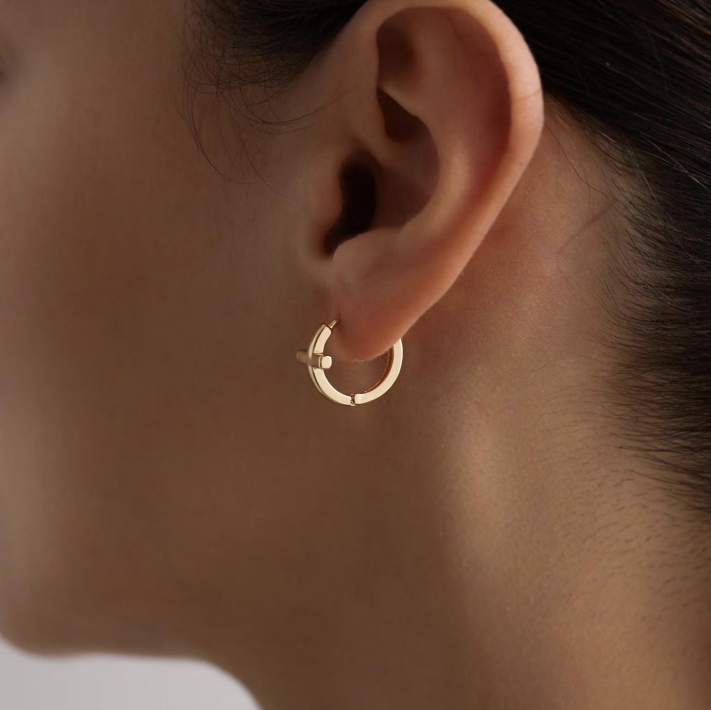 Gold Cross Hoop Earrings | Christian Jewelry for Women | Minimalist Faith Earrings | Religious Gift | Everyday Catholic Jewelry