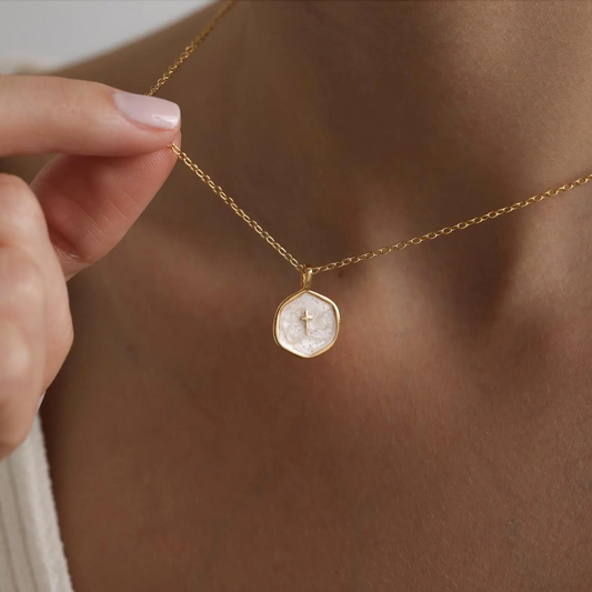Dainty Gold Cross Necklace: Christian Faith Pendant, Baptism Gift | Christian Jewelry for Women | Religious Gift | Communion Present
