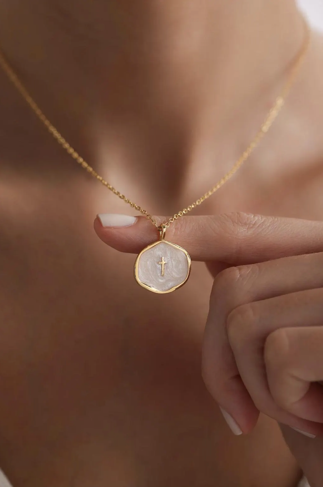Dainty Gold Cross Necklace: Christian Faith Pendant, Baptism Gift | Christian Jewelry for Women | Religious Gift | Communion Present