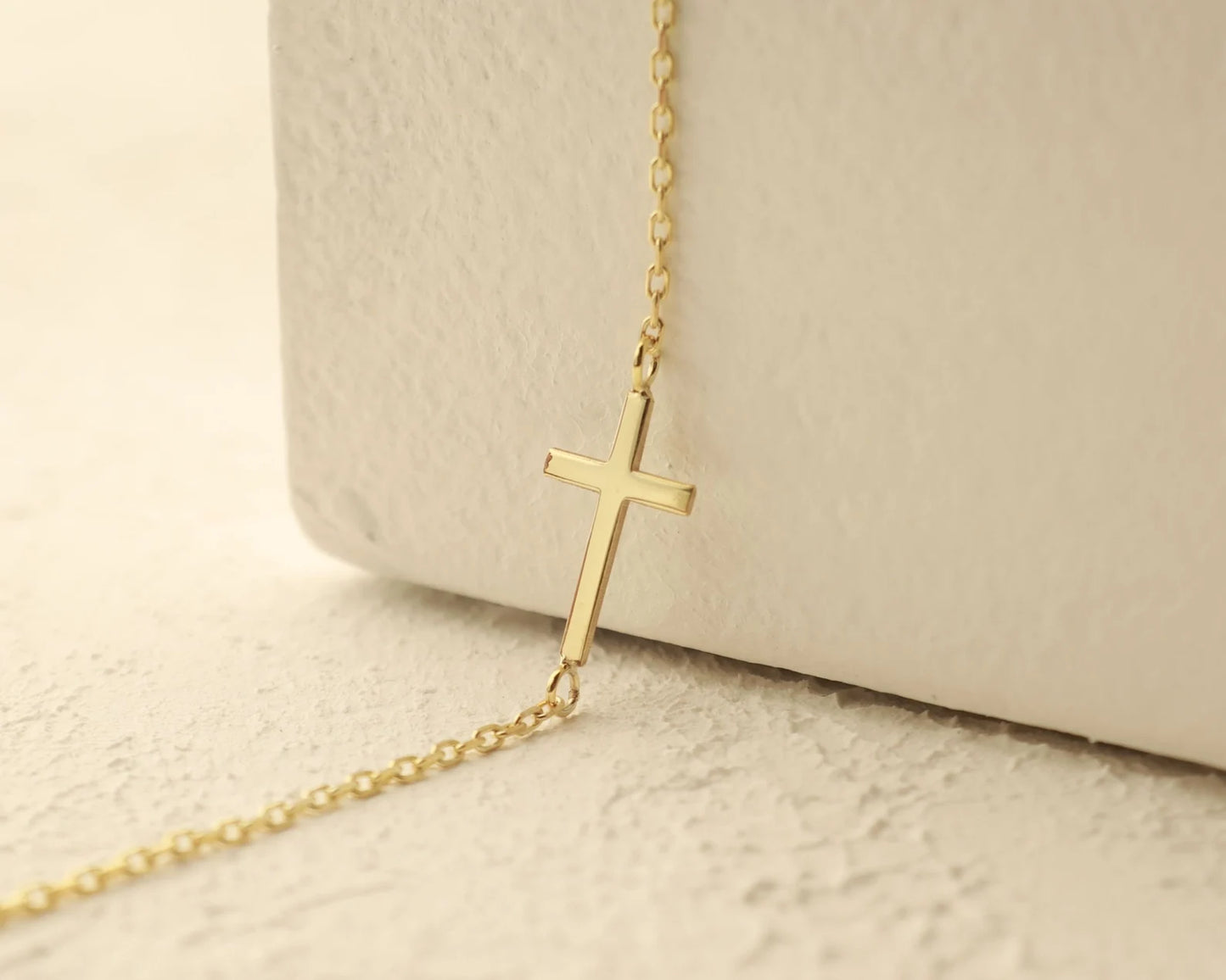 Gold or Silver Cross Bracelet | Christian Jewelry for Women | Dainty Faith Bracelet | Minimalist Religious Gift | Everyday Christian Jewelry