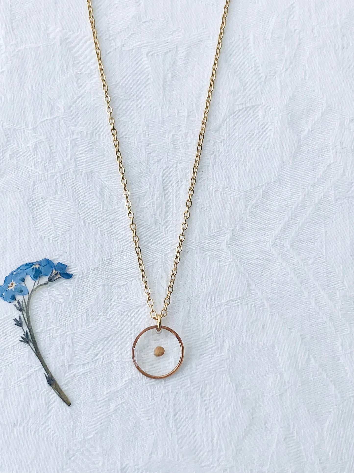 Mustard Seed Necklace in 14K Gold | Christian Faith Jewelry | Dainty Religious Pendant | Bible Verse Matthew 17:20 | Gift for Women