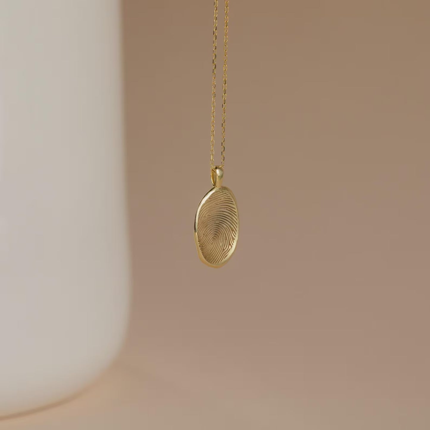 Custom Fingerprint Necklace in Gold or Silver | Personalized Memorial Jewelry | Engraved Thumbprint Pendant | Keepsake Necklace Gift